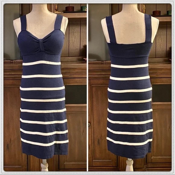 Twelve by Twelve Women’s Sexy Fitted Pinstripe Bodycon Dress XS Blue - Picture 1 of 3